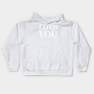 LOVE YOU | TV Series Themed Design | White on red Kids Hoodie